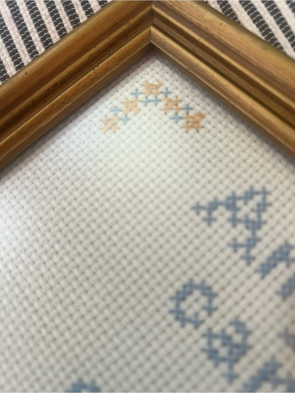 Vintage Framed Cross-Stitch 'Daddy' Quote and professionally framed